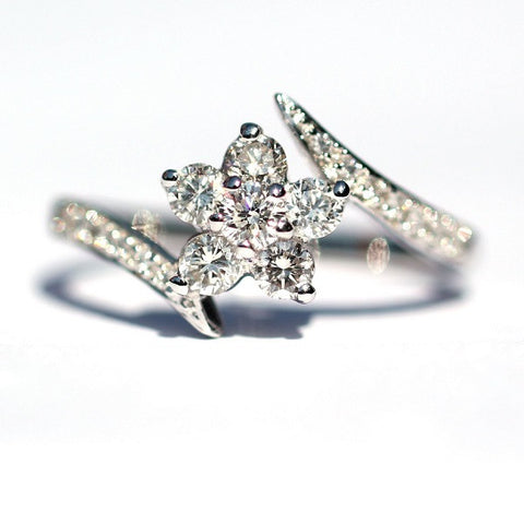 Clementine Petal White Diamond Ring - Exclusive Diamond Co