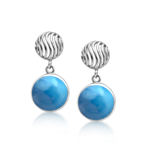 Rumour Larimar Round Drop Earrings - Exclusive Diamond Co