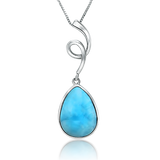 Poppy Rose Larimar Drop Pendant - Exclusive Diamond Co