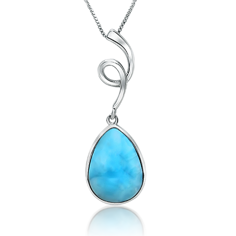 Poppy Rose Larimar Drop Pendant - Exclusive Diamond Co