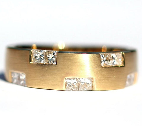 Ramona Brushed Gold Diamond Ring - Exclusive Diamond Co