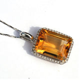 Hillary Citrine & White Diamond Pendant - Exclusive Diamond Co