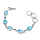 Etta Pear Larimar & Blue Topaz Bracelet - Exclusive Diamond Co