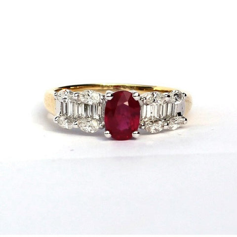 Anita Red Ruby & White Diamond Ring - Exclusive Diamond Co