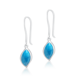 Harlow Simplistic Oval Larimar Earrings - Exclusive Diamond Co