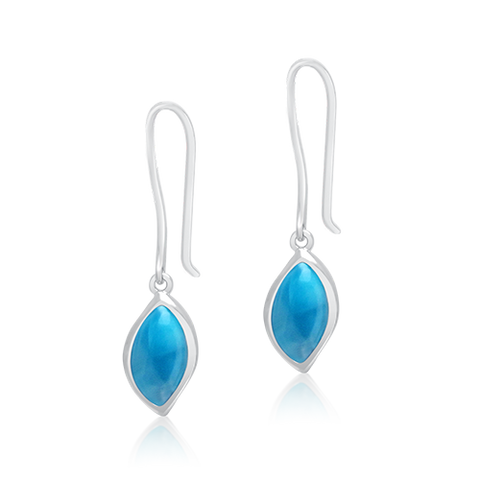 Harlow Simplistic Oval Larimar Earrings - Exclusive Diamond Co