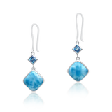 Savannah Larimar & Blue Topaz Drop Earrings - Exclusive Diamond Co