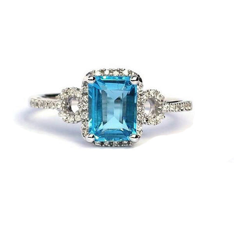 Callie Blue Topaz & Diamond Ring - Exclusive Diamond Co