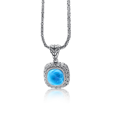 Leanna Patterned Larimar Pendant - Exclusive Diamond Co