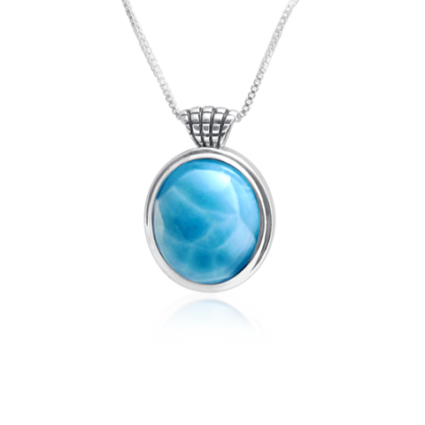 Astara Checkered Larimar Pendant - Exclusive Diamond Co