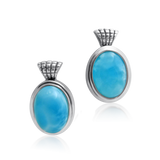 Astara Checkered Larimar Earrings - Exclusive Diamond Co