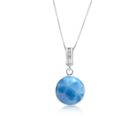 Isla Larimar & White Topaz Pendant - Exclusive Diamond Co