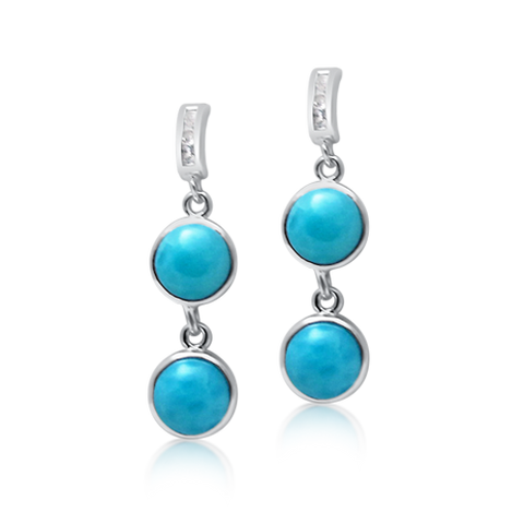 Isla Larimar & White Topaz Earrings - Exclusive Diamond Co