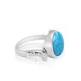 Willow Larimar & White Topaz Ring - Exclusive Diamond Co