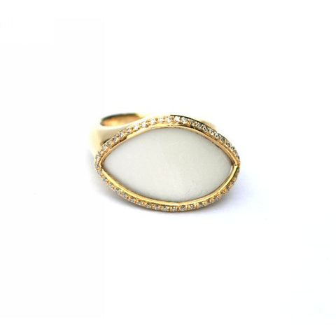 Phoebe White Agate & Diamond Ring - Exclusive Diamond Co