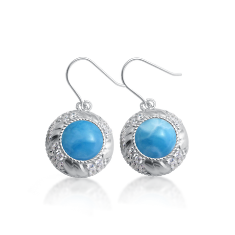 Eliza Larimar & White Topaz Earrings - Exclusive Diamond Co