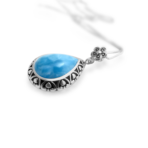 Bethany Petal Larimar Pendant - Exclusive Diamond Co