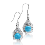 Pamela Larimar & White Topaz Earrings - Exclusive Diamond Co
